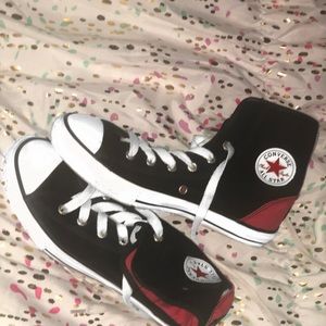 Black & Red Old School High Top Converse